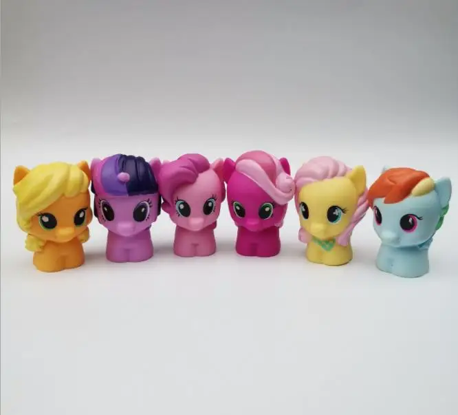 

10pcs/lot Colorful cartoon horse beauty 7cm action figure model with holes,girls toys finger puppets, birthday gift,home decor