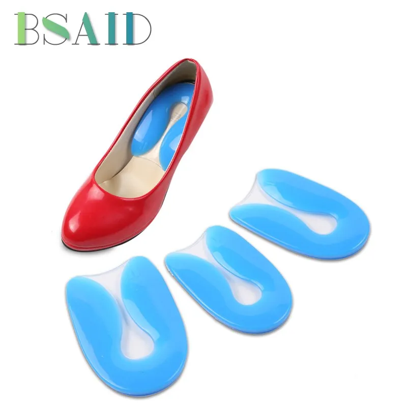 BSAID1 Pair Unisex Silicone Shoe Insert Pads Soft Massage Pads Heel