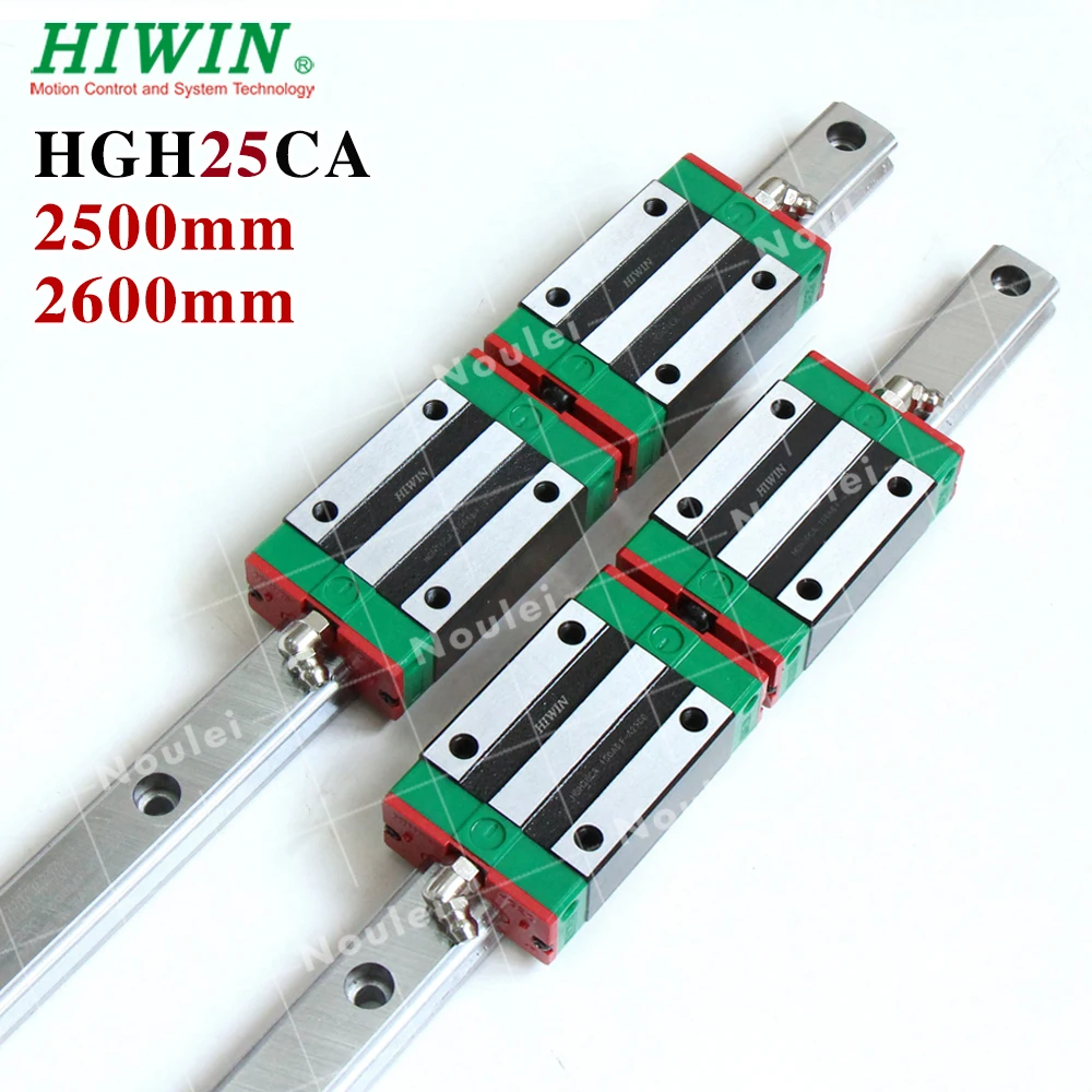 HGH25CA HIWIN linear slider 2500mm 2pcs guide rail HGR25 with 4pcs HGH25CA of cnc parts set High