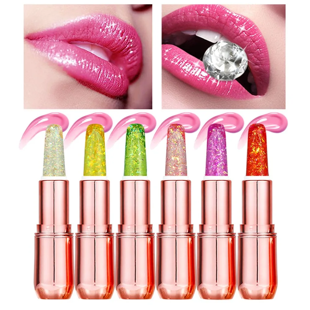 

Fashion Tinted Jelly Lip Balm Moisturizing Lipstick Changing Colors Waterproof Permanent How New 6 Color Jelly Lip Balm
