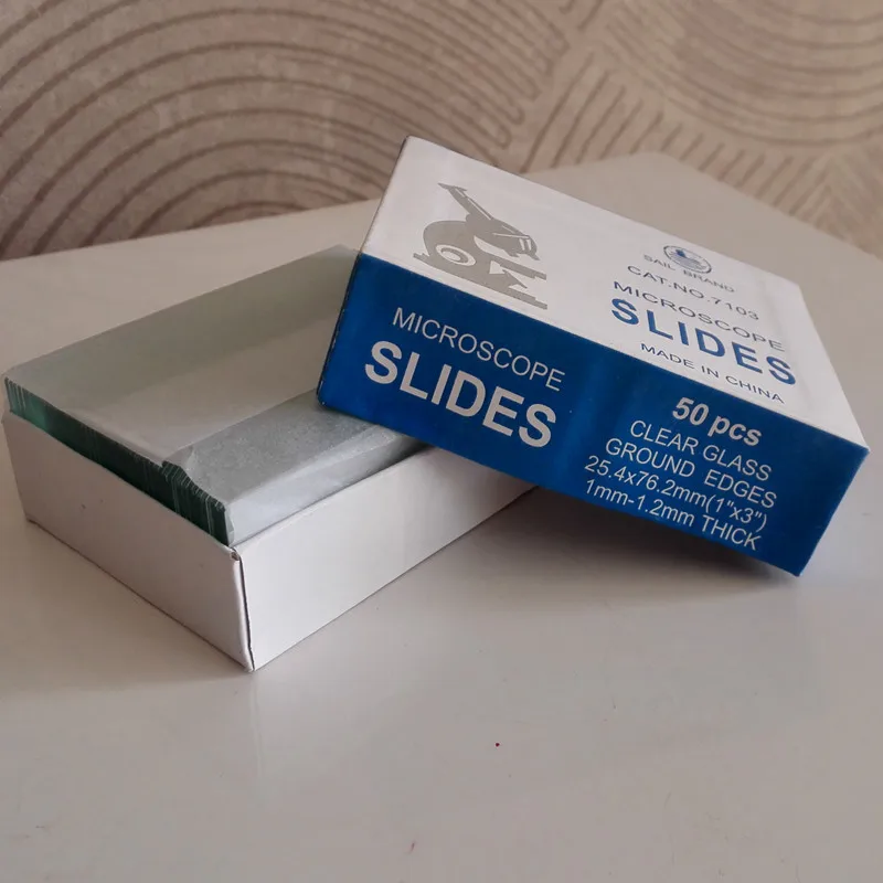 50pcs Glass Reusable Bio microscope Single Concave Microscope Blank