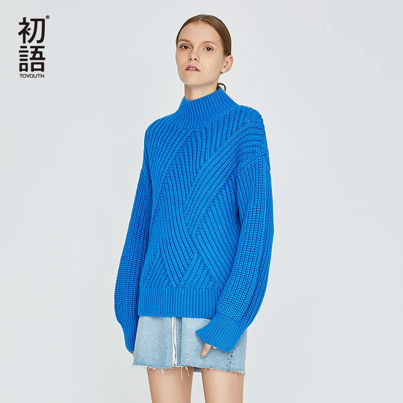 Toyouth Turtleneck Women Solid Sweater Oversized Long Sleeve Twisted Pullovers Winter Sweaters Casual Jumpers Sueter Mujer Toyouth Turtleneck Women Solid Sweater Oversized Long Sleeve Twisted Pullovers Winter Sweaters Casual Jumpers Sueter Mujer