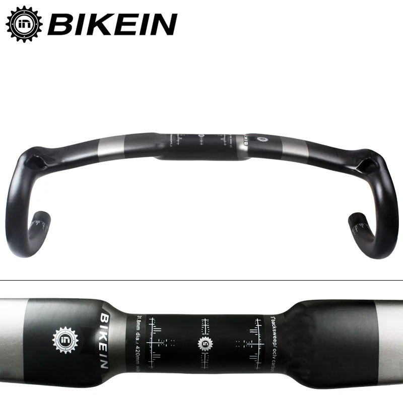 

BIKEIN Full UD Carbon Road Bike Handlebar Cycling Bicycle Drop Bent Bar 400/420/440mm Matte Bicycle Parts