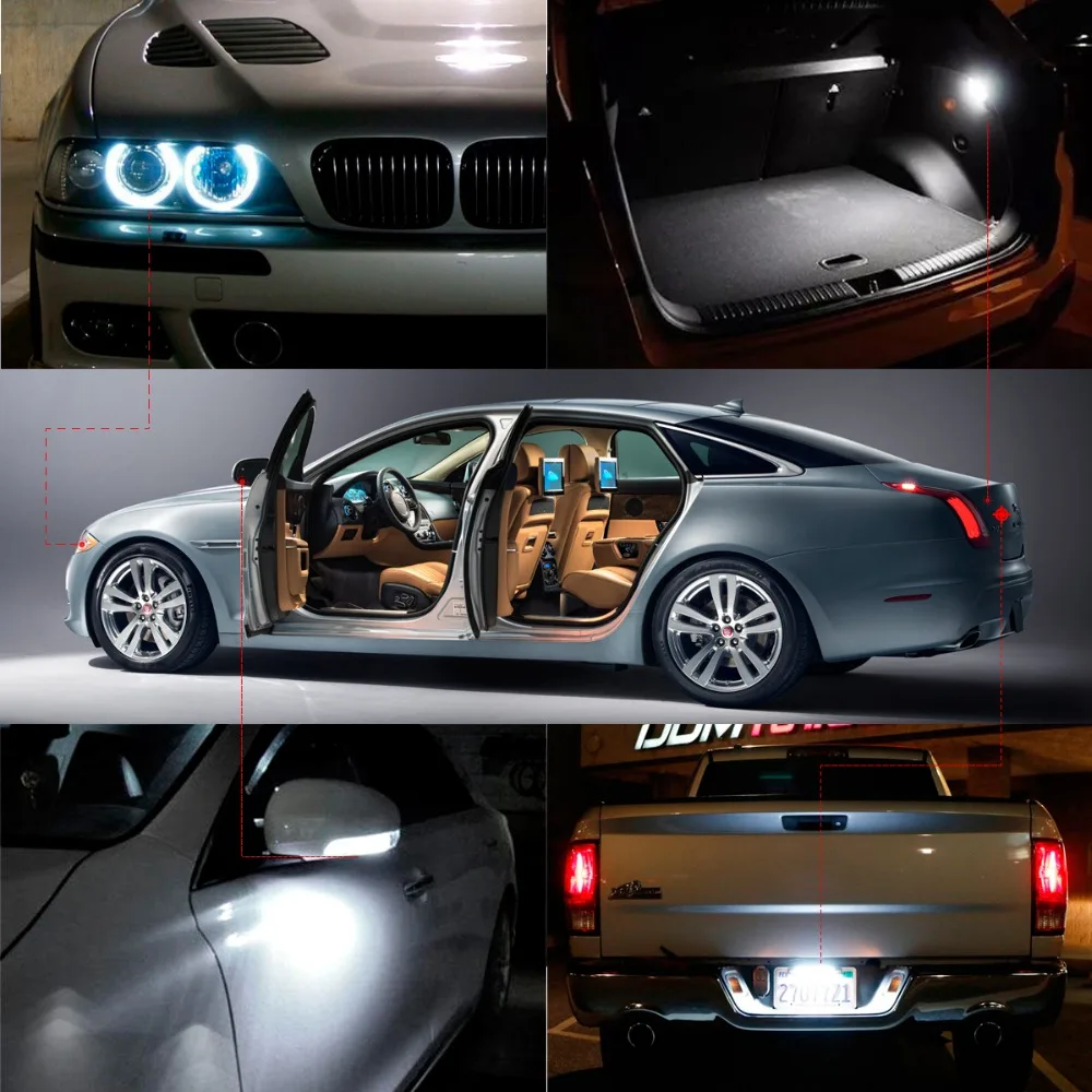 Автомобильная светодиодная лампа Canbus 100 шт./лот T10 w5w 3030 для BMW E46 F10 X5 E53 E70 E90 E38 E60 E87 E92