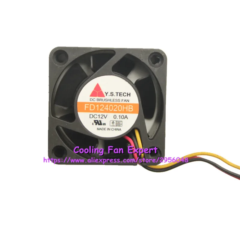 Y. S. Tech FD124020HB 4020 4 см DC 12 В 0.1A вентилятор 40*40*20 мм бесшумный 6300 об/мин 3 провода