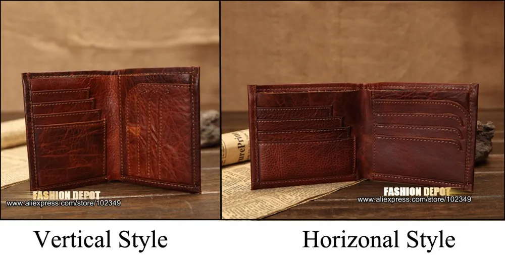 Genuine leather wallet purse --Horizonal and Vertical 1 (2)
