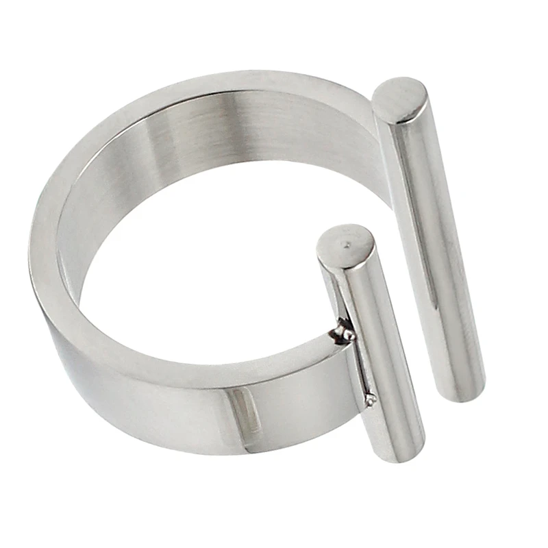 Open Finger Rings for Women Luxury Silver Color Irregular Jewelry Fashion Stainless Steel New Arrival