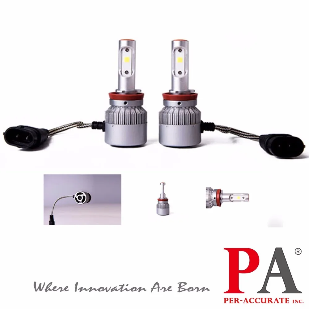 PA LED 1SET x H8 H9 H16J 60W COB High Power LED font b Headlight b