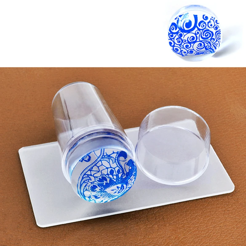 

New Transparent Nail Stamper Fully Transparent Handle And Silicone Head Stamper With Nail Stamping Plate Scraper Nail Art T