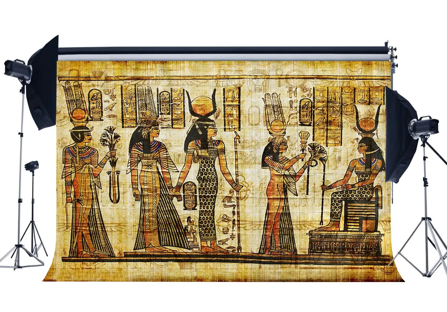 

Shabby Egypt Backdrop Old Egyptian Mural Painting Backdrops Ancient Pharaoh and Hieroglyphics Background