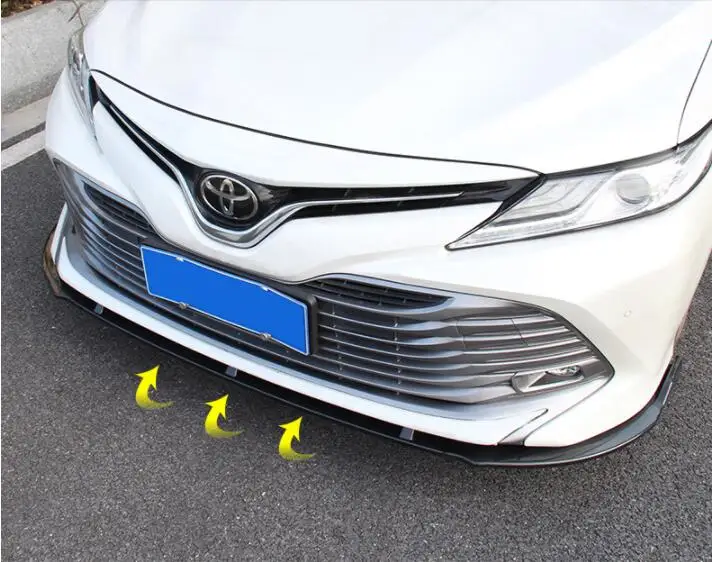 

ABS Carbon Fiber Front Lip Splitters Bumper Aprons Flaps Spoiler For Toyota Camry SE/XSE 2018 2019