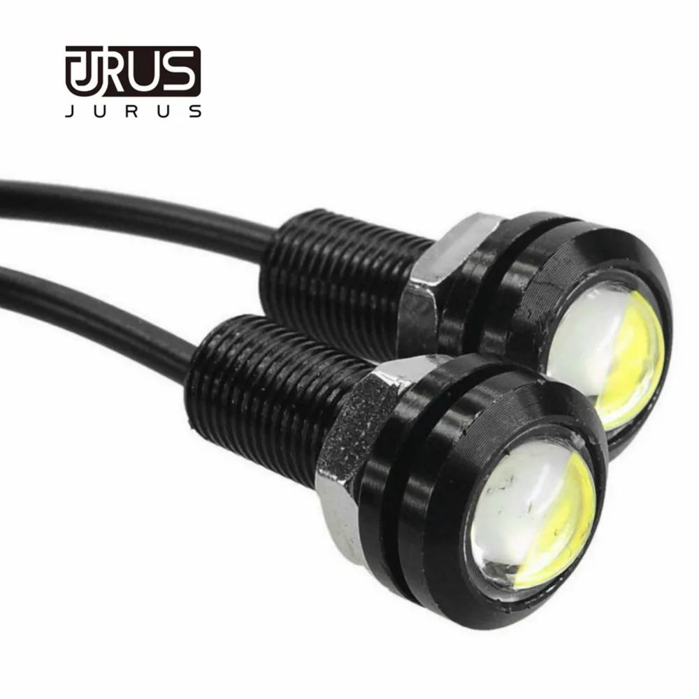 JURUS 1 шт. 18 23 мм черный/серебристый светодиод Eagle Eye COB DRL дневные ходовые огни