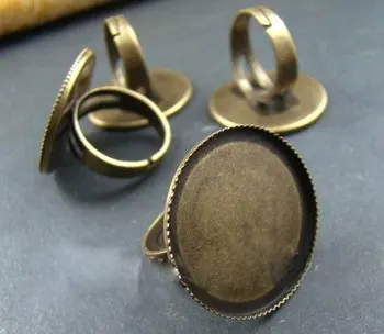 

free shipping!!!!! 100pcs/lot Antique Bronze Nickel Free 25mm Ring Base