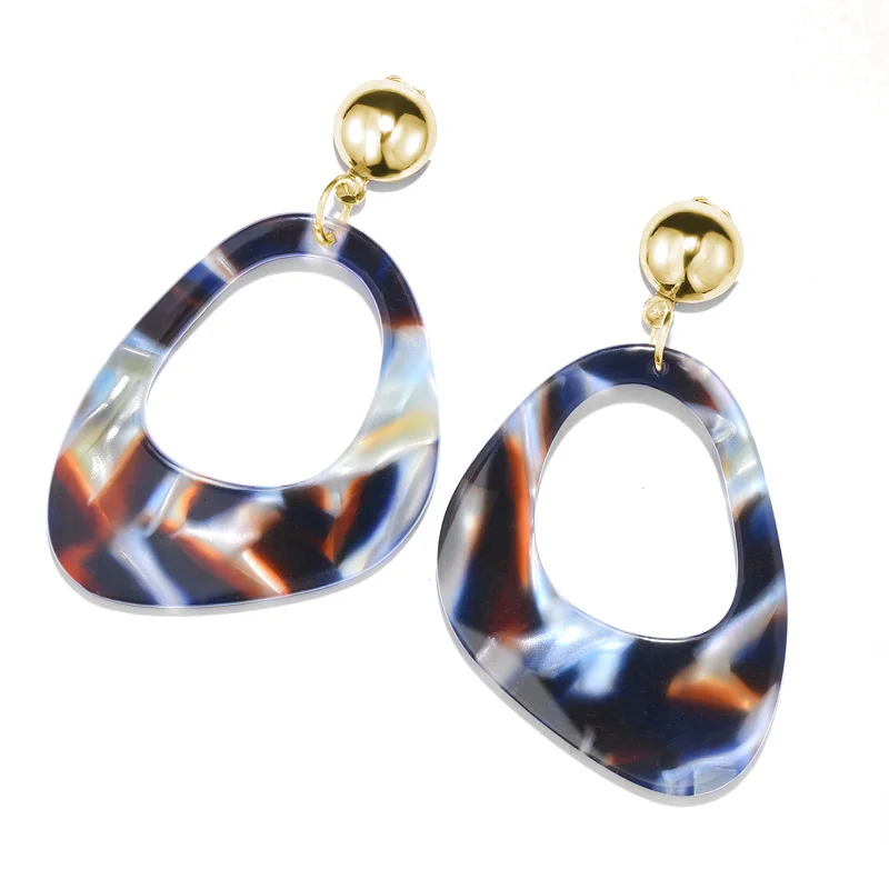 

Fashion Colorful wedding Accessories Boho Acrylic exaggeration simple Statement Resin drop Earrings For Women Charm jewelry