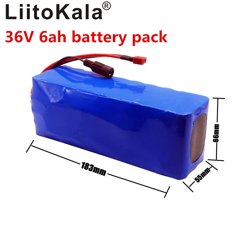Литиевая батарея LiitoKala 36 В 6 Ач 500 Вт 18650 8 аккумулятор для электрического