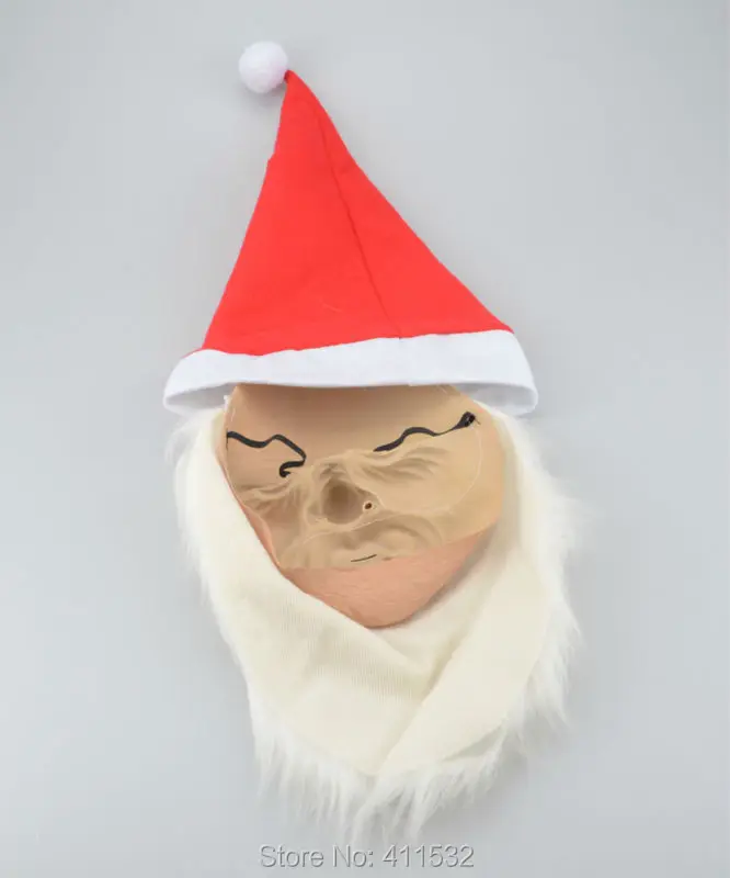 Забавная маска Санта-Клауса, супер мягкая маска Санта-Клауса для лица, парик, борода, костюм для рождественской вечеринки, праздничная маска для взрослых на Хэллоуин