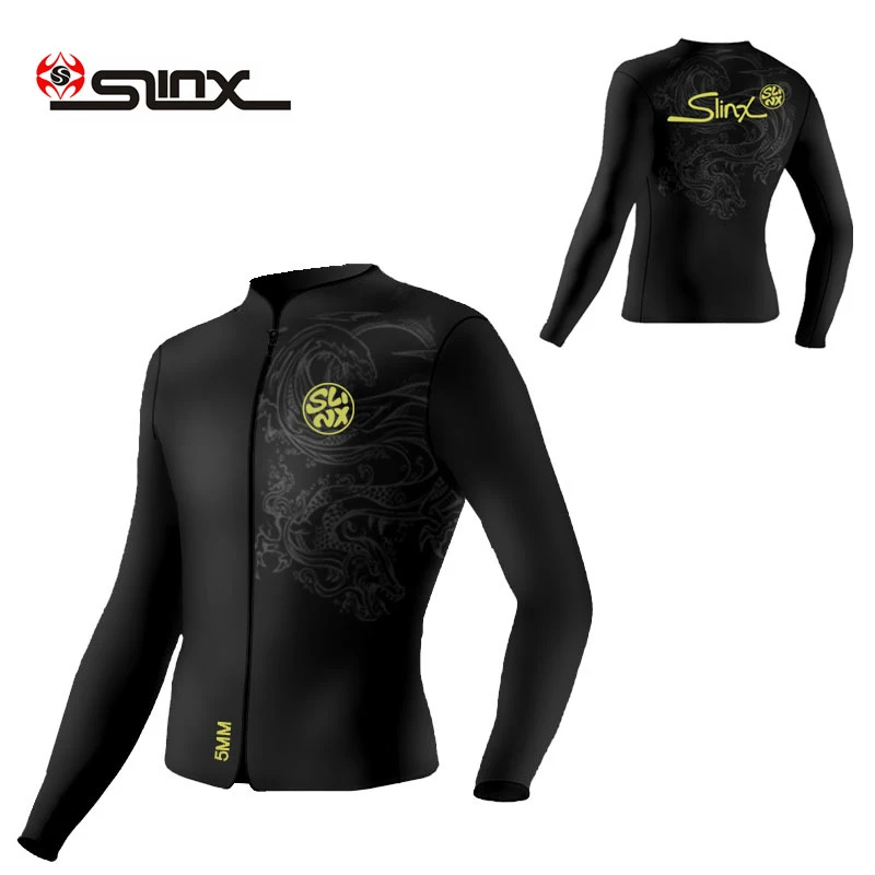 Slinx 5mm diving wetsuit jackets men neoprene  jacket for diving kitesurfing clothes suit front zip
