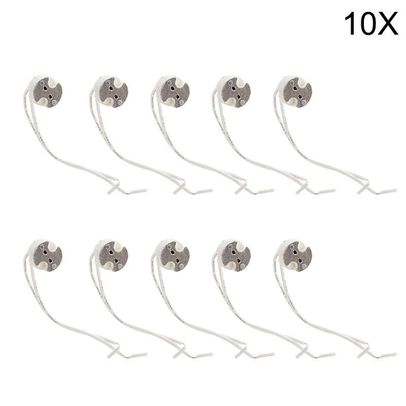 

10x High Quality MR16 GU5.3 Ceramic Lamp Base Socket LED CFL Halogen Light lamp holder with Wire Connector