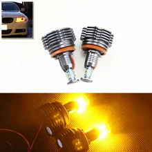 Желтый Желтый Светодиод Маркер Angel Eyes Halo Кольца Комплект Для Bmw E60 E61 E63 E82 E87 E92 E93 E70 E71 X5 X6 M3 Фар DRL Лампы комплект