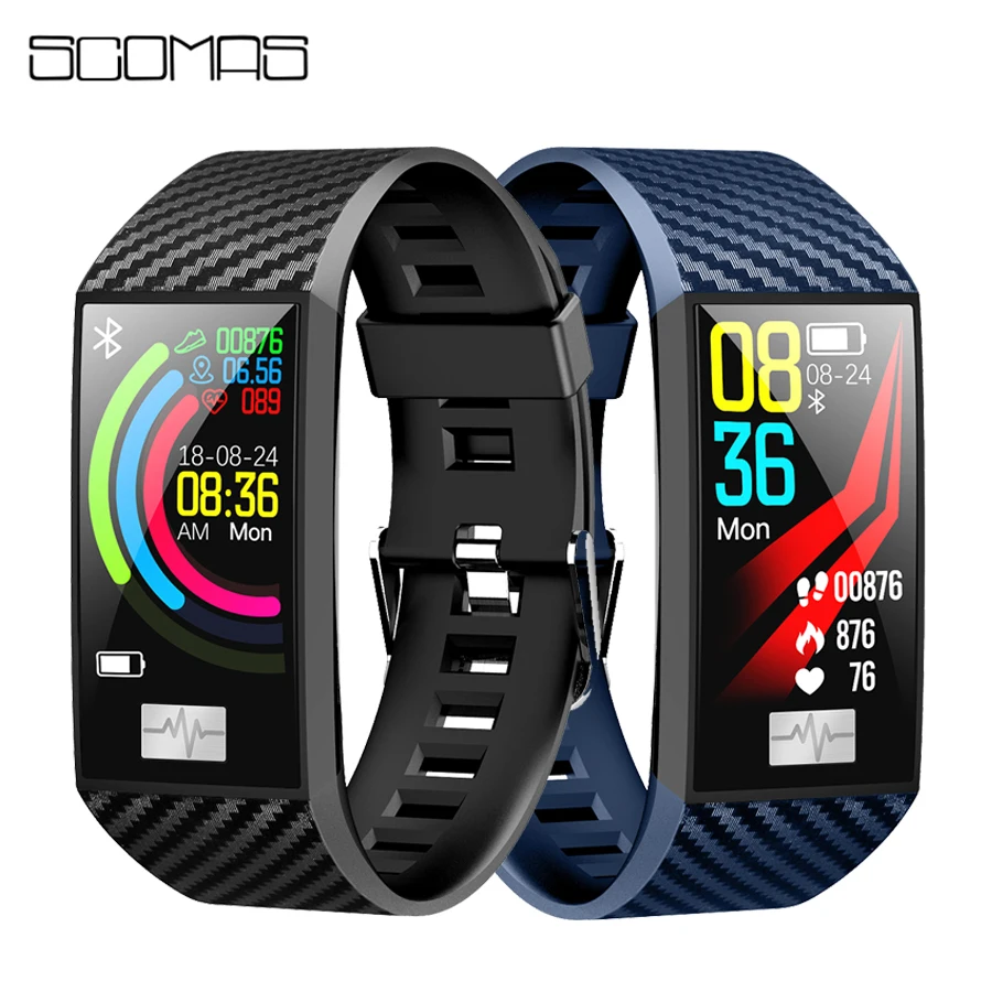 

SCOMAS DT58 Smart Bracelet 1.14"IPS Blood Pressure Heart Rate Sleep Monitor SMS & Call Reminder Fitness Tracker Smart Band