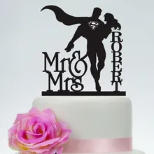 Герой на заказ Mr and Mrs свадебный торт дизайн персонализированные Торт Топперы заказной торт фигурка для торта украшения