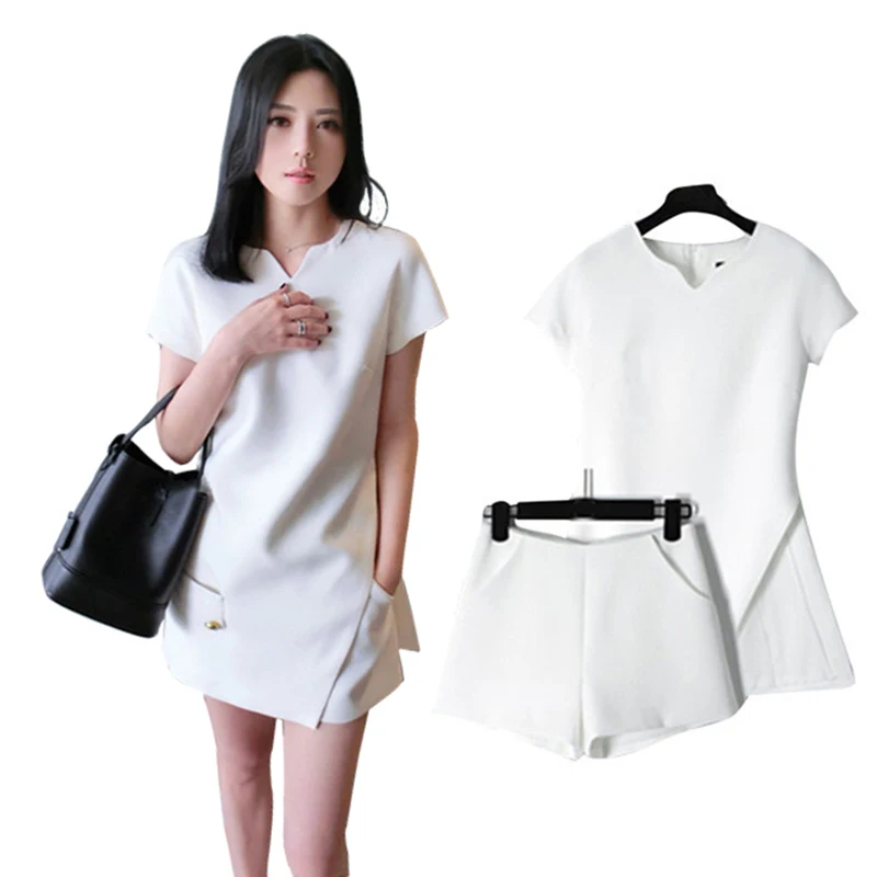 

New Summer Tracksuit Short Sleeve Sweatshirts Casual Suit Women Elegant style 2 Piece Set Tops+Pants Sporting Suits Female