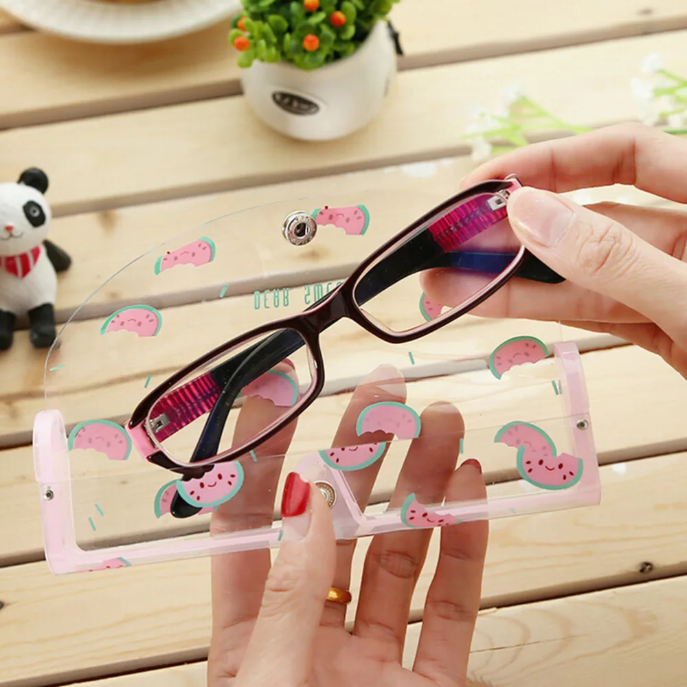 1PC Cute Fruit Printed Clear Eyeglass Case Sunglasses Glasses Eyewear