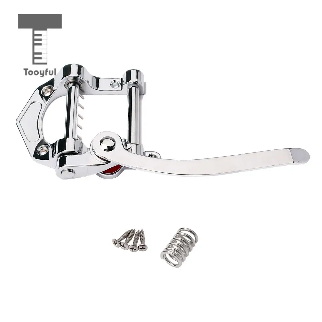 Tooyful Guitar Tremolo Bridge Vibrato Tailpiece Bridge for Tele TL Electric Guitar Replacement Parts Chrome