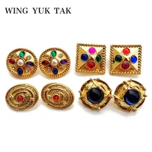 Винтажные женские серьги золотого цвета с искусственным жемчугом, модные геометрические богемные ювелирные изделия, акриловые этнические серьги