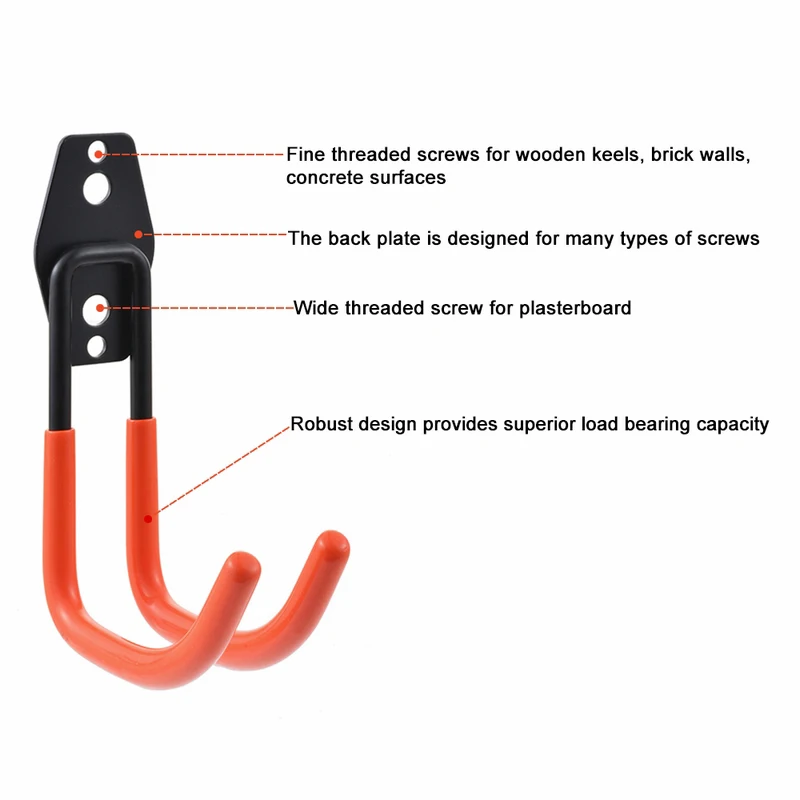 Универсальный крючок крючки для лестницы сверхмощный гараж Стеллаж для хранения Настенный гараж Вешалка Органайзер держатель инструмента U крюк с