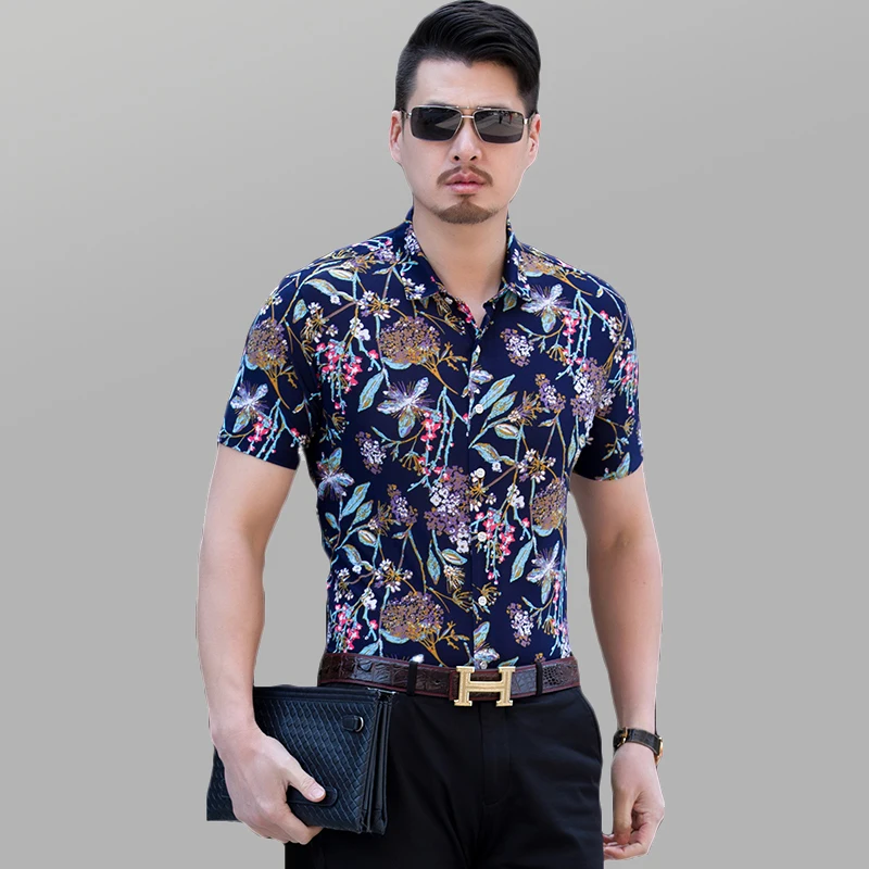 camisa slim floral