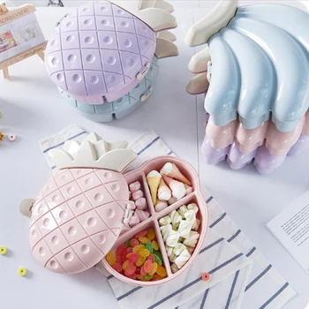 

Creative Banana Snack Storage Box Living Room Candy Plastic Container with Cover Melon Seed Dry Fruit Platter Storage Organizer