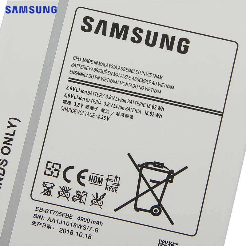 SAMSUNG Original Replacement Battery EB-BT705FBC EB-BT705FBE For Samsung GALAXY Tab S 8.4 T700 T705 Tablet Battery 4900mAh