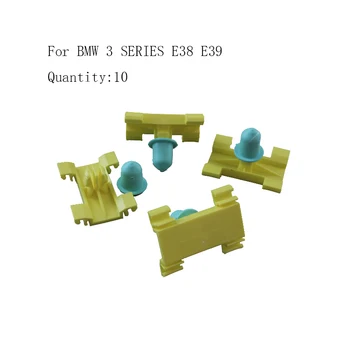 

For BMW 3 SERIES E38 E39 Door Moulding Trim Plastic Strip Clips x10 New Repair Set (Color White)