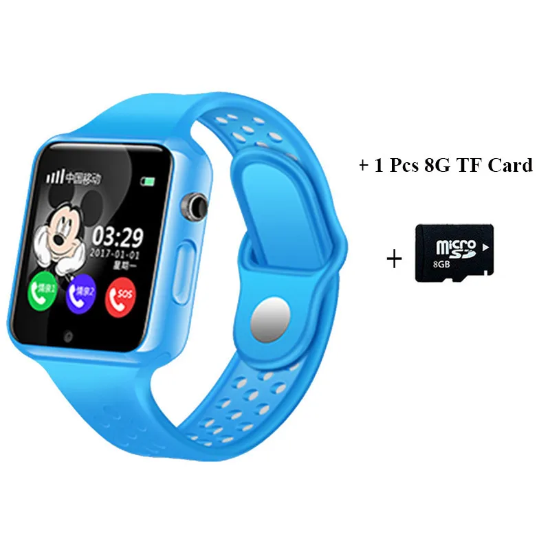 blue add 8G TF Pewant gps Bluetooth смарт детские часы с камерой шагомер Водонепроницаемые наручные часы SOS анти-потеря сенсорный экран для детей - Цвет: blue add 8G TF