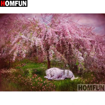 

HOMFUN Full Square/Round Drill 5D DIY Diamond Painting "Horse flower" Embroidery Cross Stitch 5D Home Decor Gift A16138