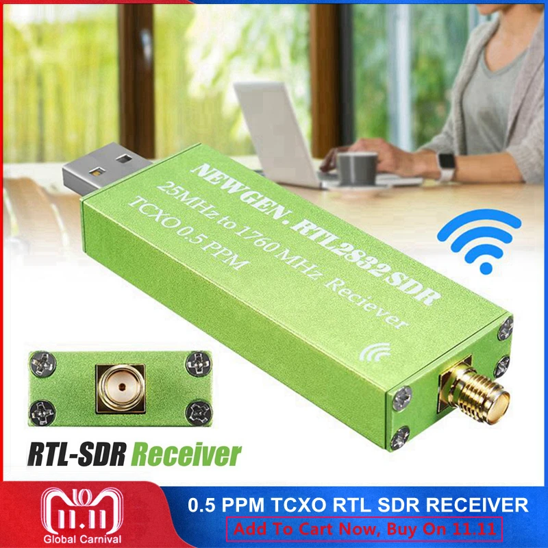 

0.5 PPM TCXO RTL-SDR USB AM FM Software Defined Radio Receiver Scanner RTL SDR RTL2832U R820T2 Android TV Tuner Stick SMA F Male