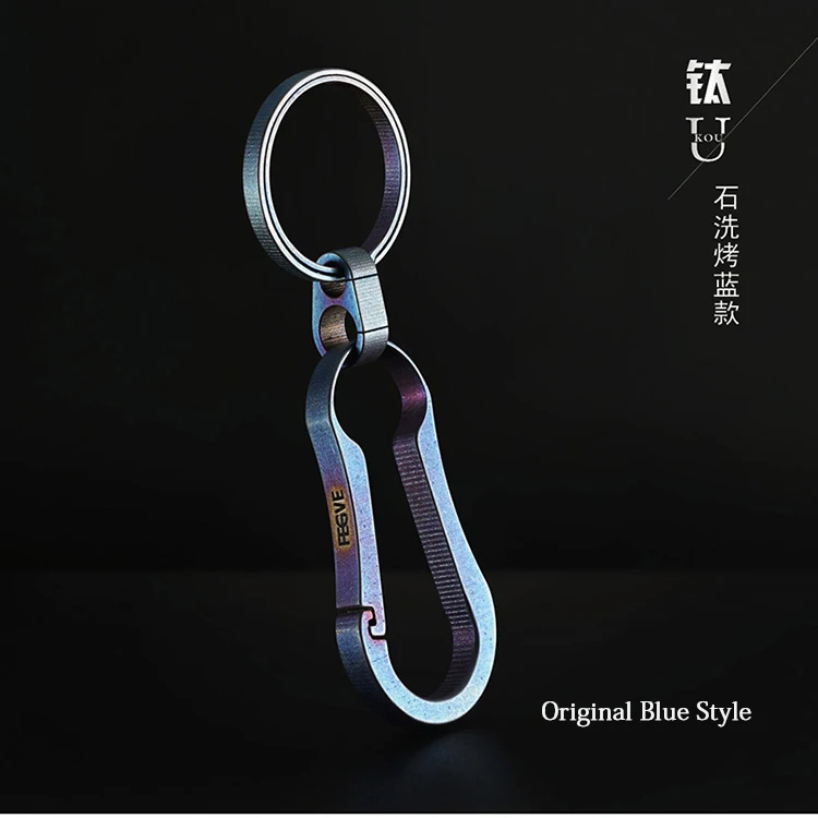 Real Titanium Alloy Men Key Chain Lightweight Creative Titanium Keychain Hanging Buckle Key Holder Rings High-Quality