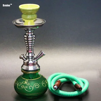 

Revive hookah shisha chicha black green red options nargile narguile complete set water pipe smoking ceramic bow metal stem