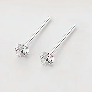 stud nose jewelry 2mm 40pcs piercing gem ear sterling crystal clear silver