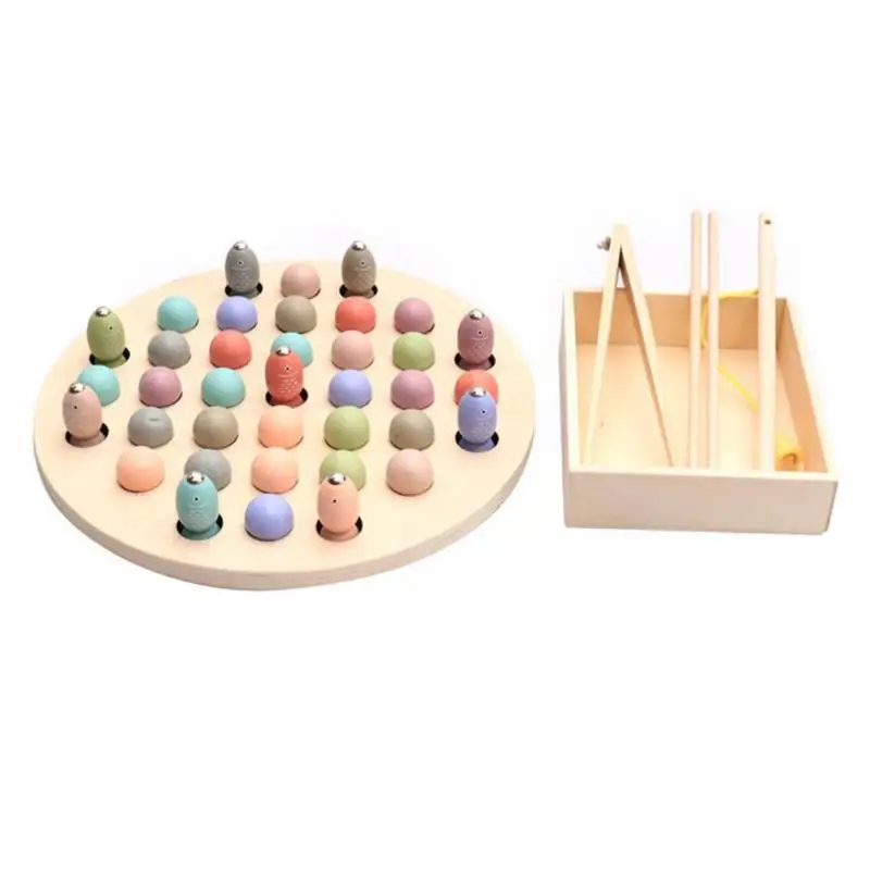 

Magnetic Fishing Beads Fishing Wooden Toy Kids Early Development Skill Montessori Educational Toys Desktop Game For Children
