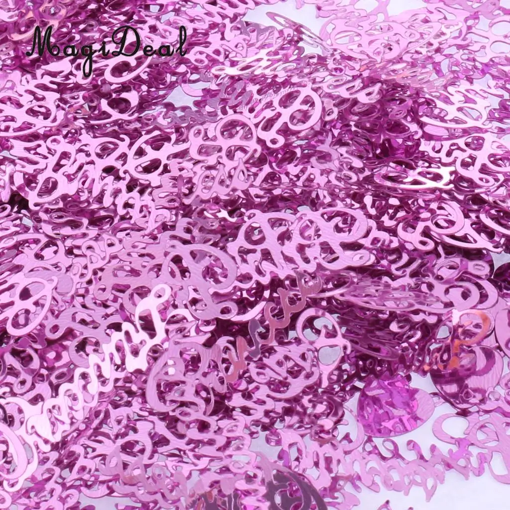 MagiDeal Lovely 1 Bag 15g Glitter PRINCESS Heart Confetti Foil Craft for Girls Birthday Hen Night Party Decor Gold/Silver/Purple