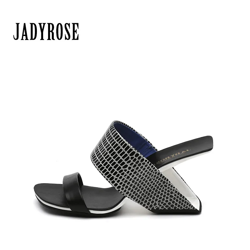 Женские босоножки на танкетке Jady Rose кожаные туфли лодочки необычном высоком