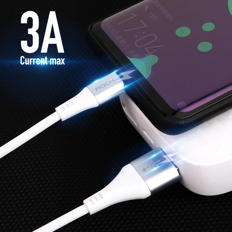 ROCK USB 3A type C телефонный кабель для Xiaomi huawei mate 20 Pro samsung Galaxy QC3.0 быстрой зарядки USB-C |