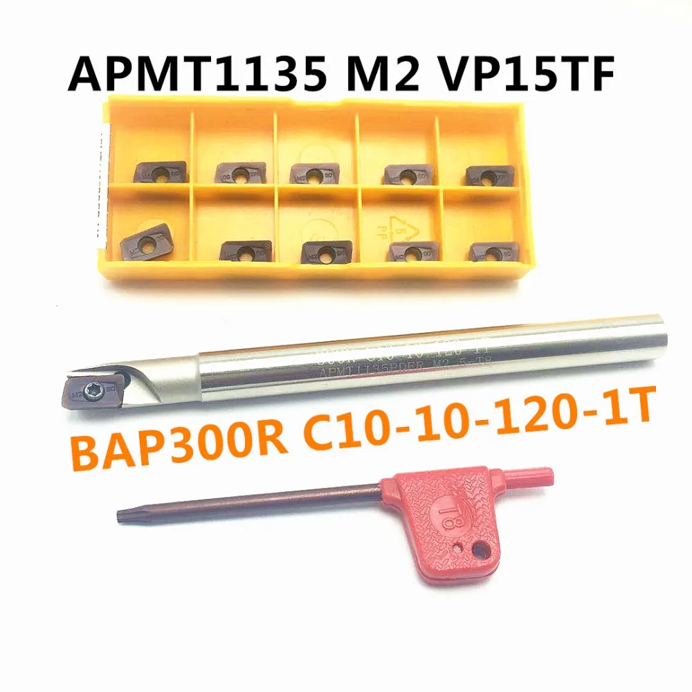 

BAP300R C10-10-120 Milling Cutter Tool Holder+10PCS APMT1135 PDER inserts Machine Lathe CNC tool holder metal 1 flute