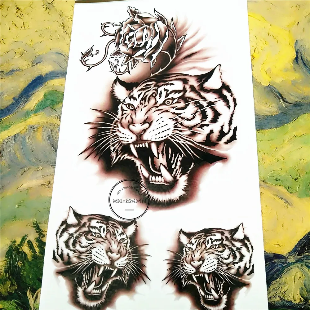 SHNAPIGN Rage Tiger Growl временная татуировка боди арт рука флэш-тату наклейка s 17*10 см Водонепроницаемая поддельная хна безболезненная наклейка