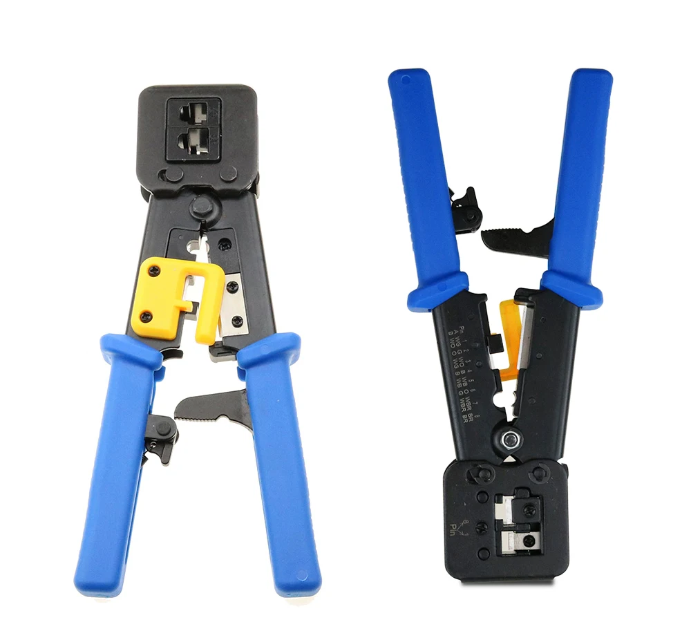 RJ45 크림 퍼 핸드 네트워크 도구 펜치 RJ12 cat5 cat6 8p8c 케이블 스트리퍼 클램프 집게 클립 멀티 기능