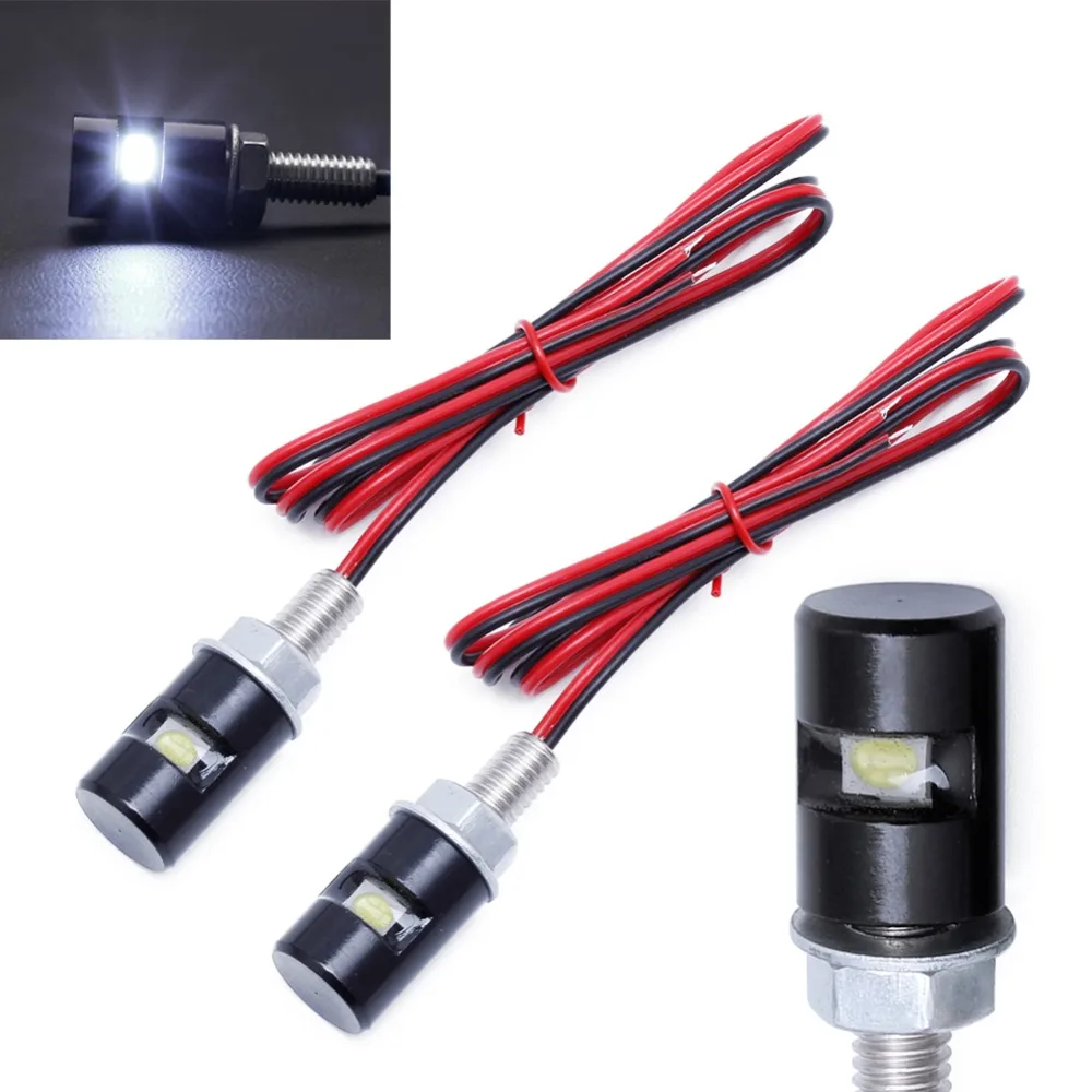 

NEW 2X Car Motorcycle White SMD Light Lamp LED License Plate Stud Screw Bolt