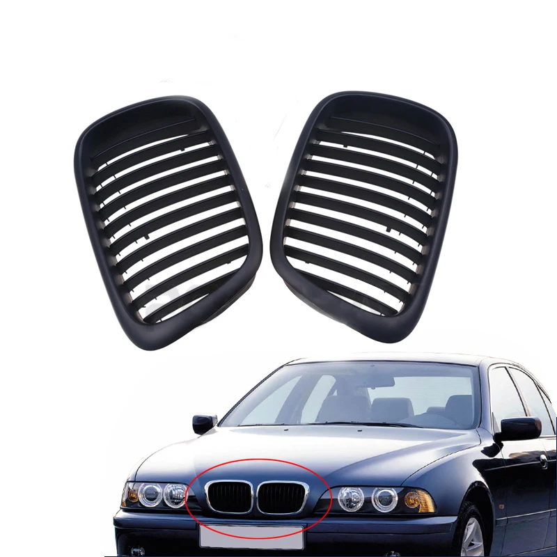 

1 Pair Car Style Matte Black Kidney Car Front Auto Car Racing Grille For BMW E39 5 Series 1997-2004 YC.A XK Y Accessories Parts