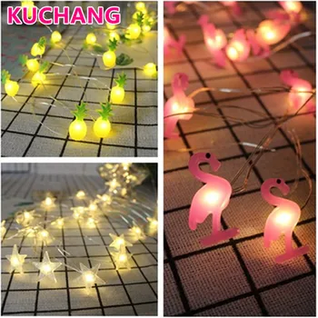

20 LED 2m String Light Flamingo Pineapple Unicorn Mermaids Shape LED Lamp Hawaii Wedding Birthday Party Decorations Baby Shower